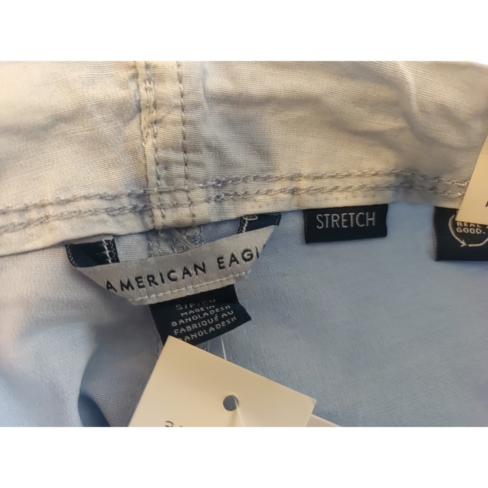 American Eagle Women Light Blue Wash Stretch Parachute Lightweight Pants Size S - Picture 6 of 7